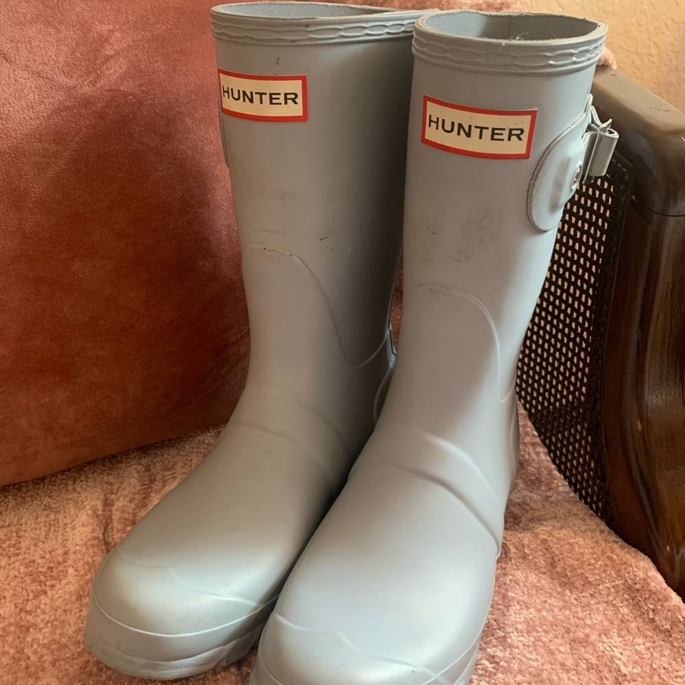 Hunter baby blue rain boots